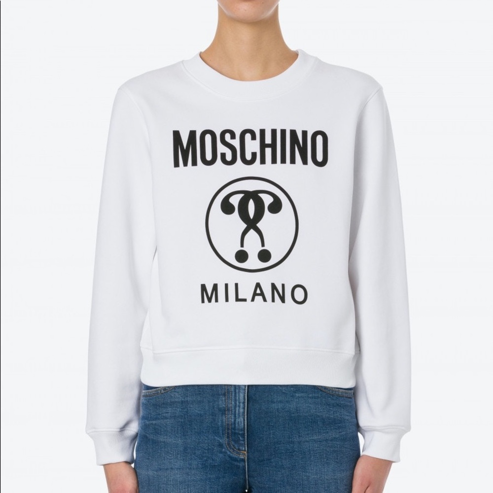 WHITE MOSCHINO CREWNECK